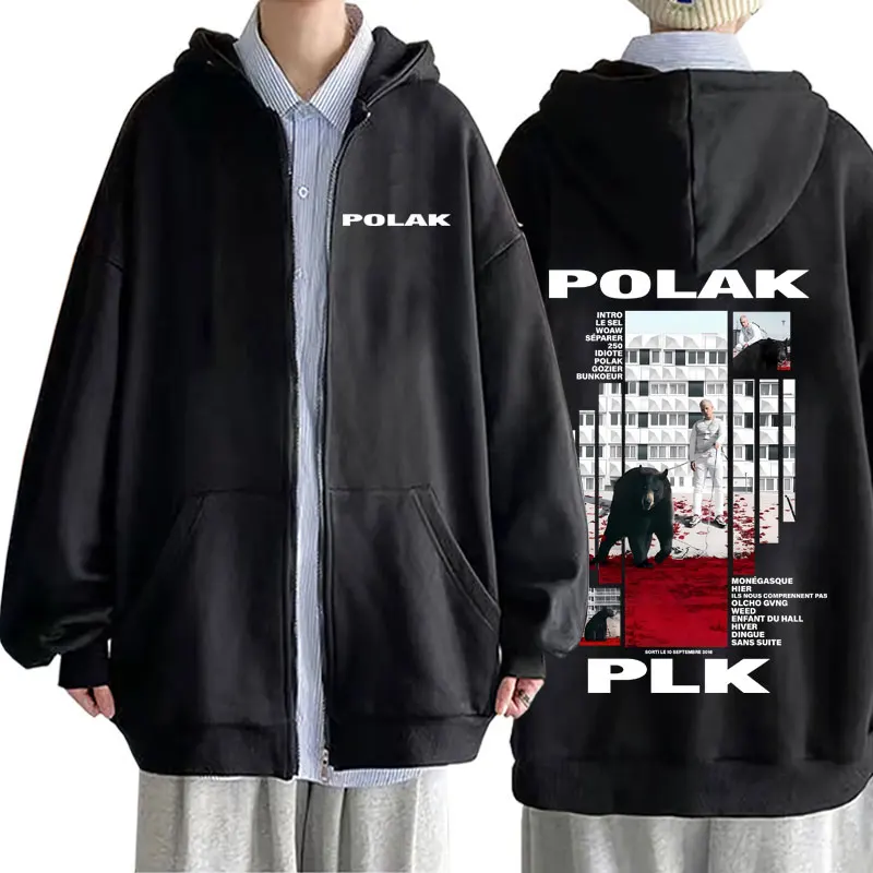 Rapper Plk Polak Print Zipper  - огляд і ціна Mens Fashion Zip Up Hoodies