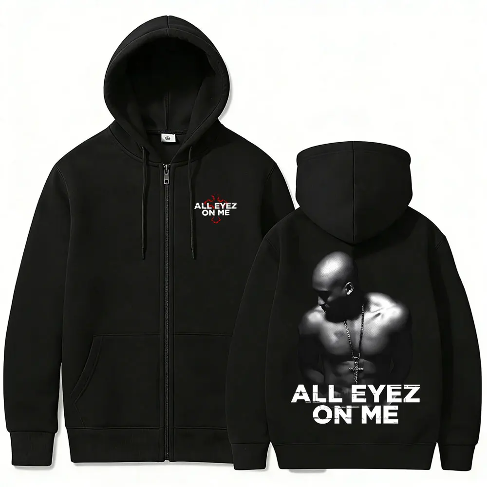 Rapper Tupac 2pac All Eyez on  - огляд і ціна Mens Fashion Zip Up Hoodies