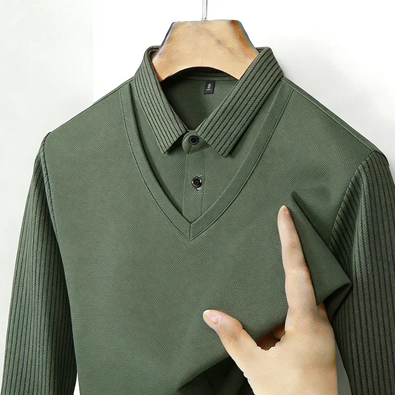 Men's Fake Two Piece Shirt Col - огляд і ціна Mens Fashion Clothes
