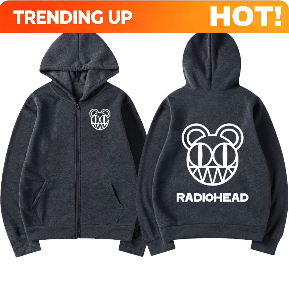 Rock Band Radiohead Logo Zippe - огляд і ціна Mens Fashion Zip Up Hoodies