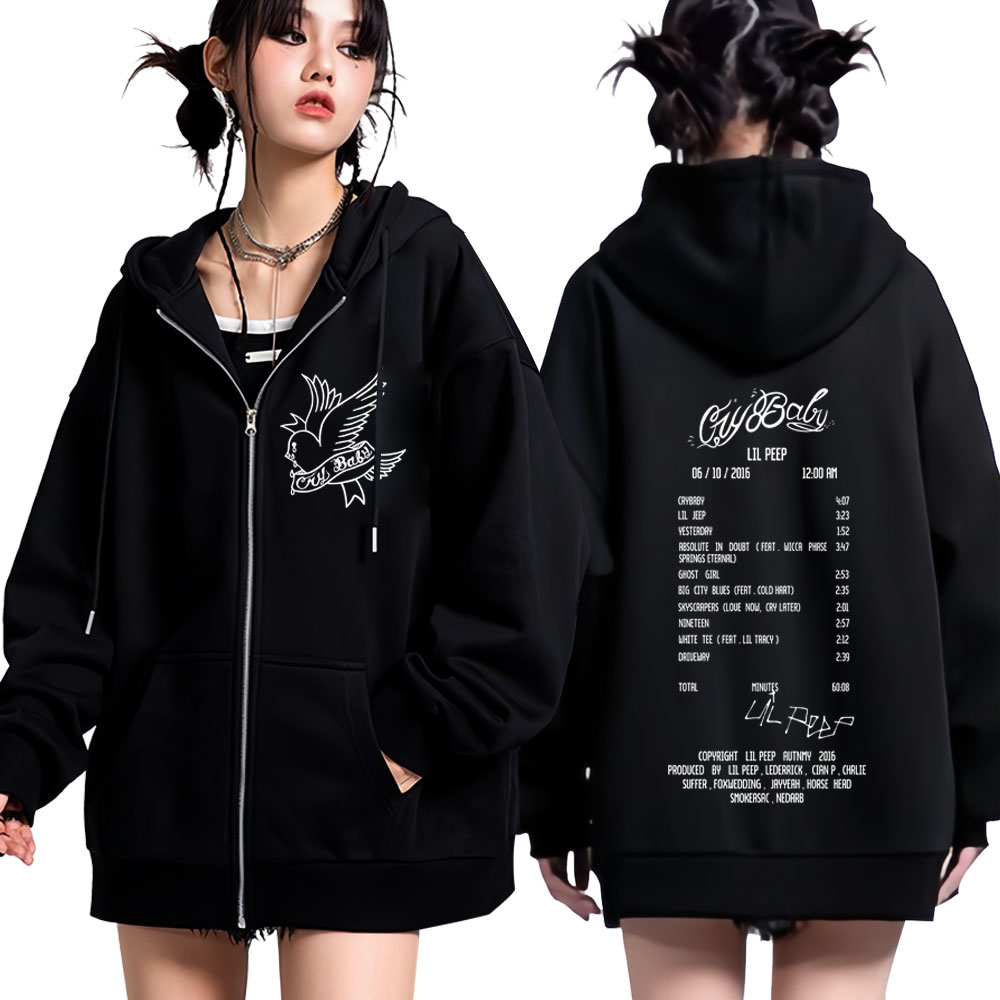 Rapper Lil Peep Cry Baby Album - огляд і ціна Mens Fashion Zip Up Hoodies