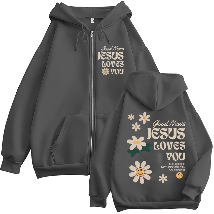 Good News Jesus Loves You Chri - огляд і ціна Mens Fashion Zip Up Hoodies