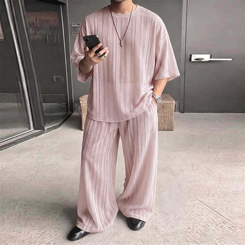 INCERUN Men's Sets Striped See - огляд і ціна Mens Fashion Clothes