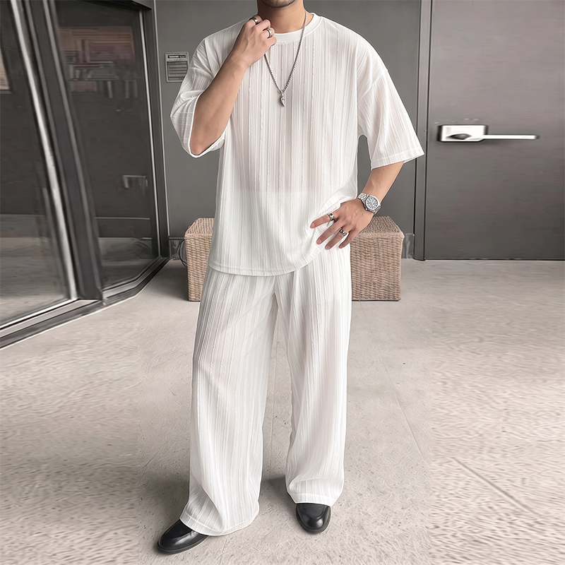 INCERUN Men's Sets Striped See - огляд і ціна Mens Fashion Clothes