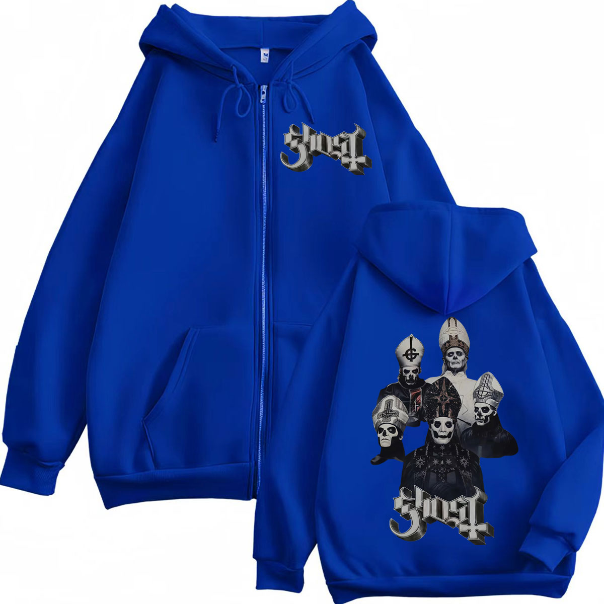Hot Sale Ghost Band Zipper Hoo - огляд і ціна Mens Fashion Zip Up Hoodies