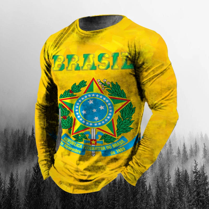Vintage Brazilian Flag 3D Prin - огляд і ціна Men'S Fashion T Shirts