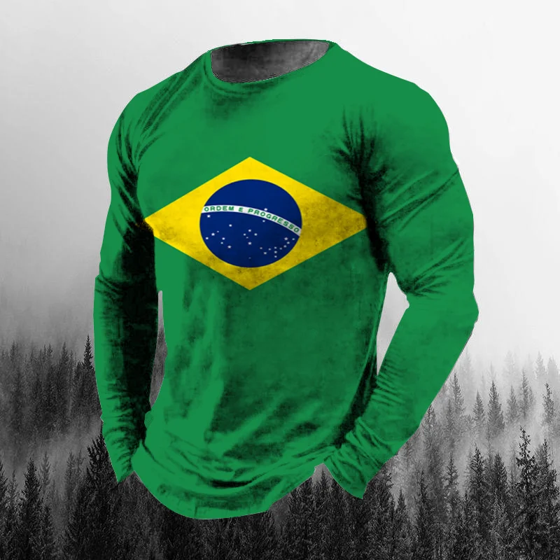 Vintage Brazilian Flag 3D Prin - огляд і ціна Men'S Fashion T Shirts