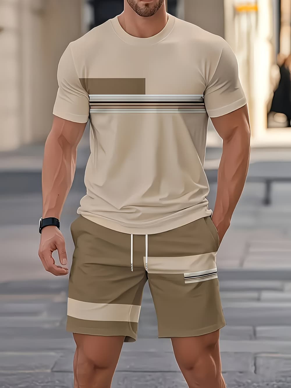 Men's Summer Sets Funny 3D Str - огляд і ціна Mens Fashion Clothes