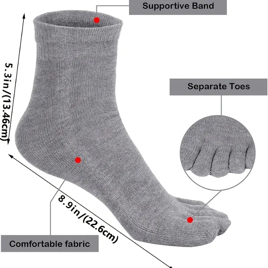1/5/12 Pairs Unisex Cotton Toe - огляд і ціна Socks Ankle Men